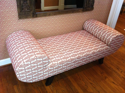 reupholstered antique bench