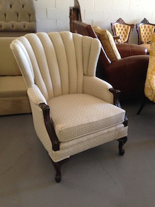 reupholstered channel back chair