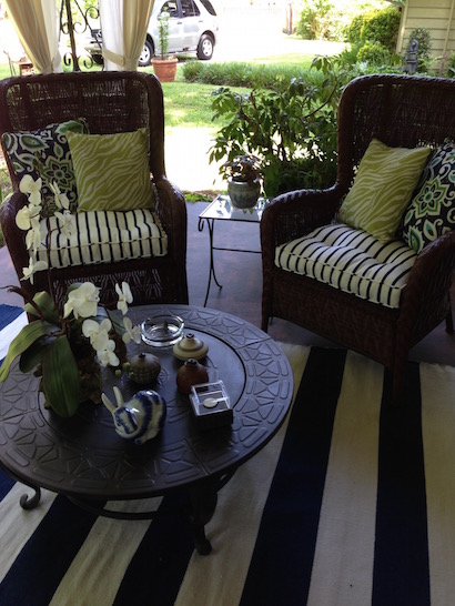 wicker chairs reupholstered